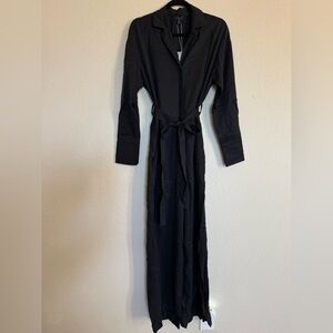 COS Black Long Sleeve Wide Leg Jumpsuit